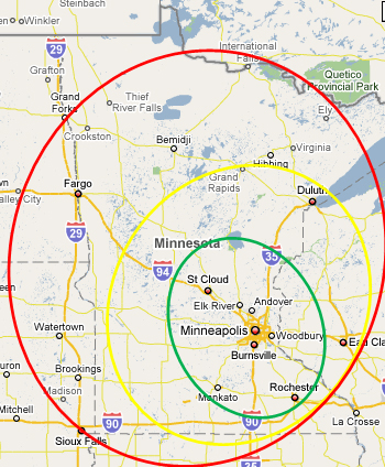 Minnesota Trucking Service Area